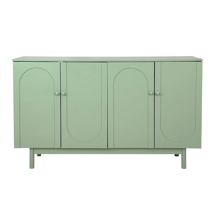 Armoire de rangement à 4 portes avec pieds en pin et étagère réglable