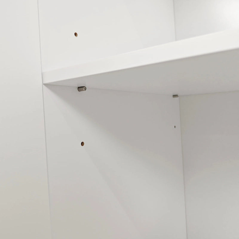 Armoire de rangement à 4 portes avec pieds en pin et étagère réglable