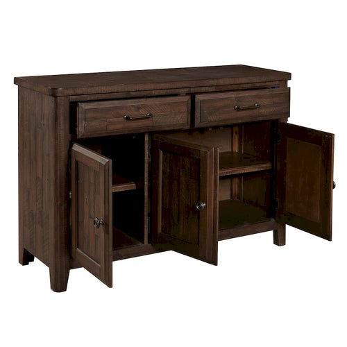 Buffet de ferme à 3 portes avec tiroirs – Bahut en bois d'acacia espresso vieilli