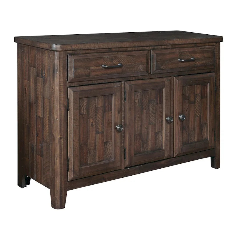 Buffet de ferme à 3 portes avec tiroirs – Bahut en bois d'acacia espresso vieilli