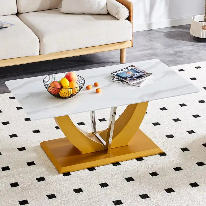 Table basse minimaliste en verre trempé