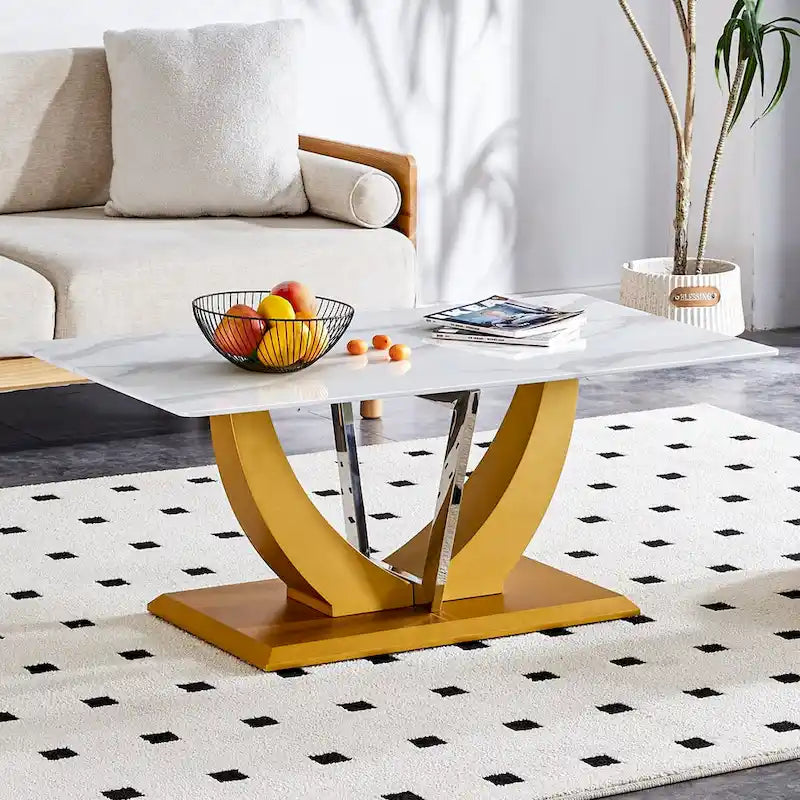 Table basse minimaliste en verre trempé