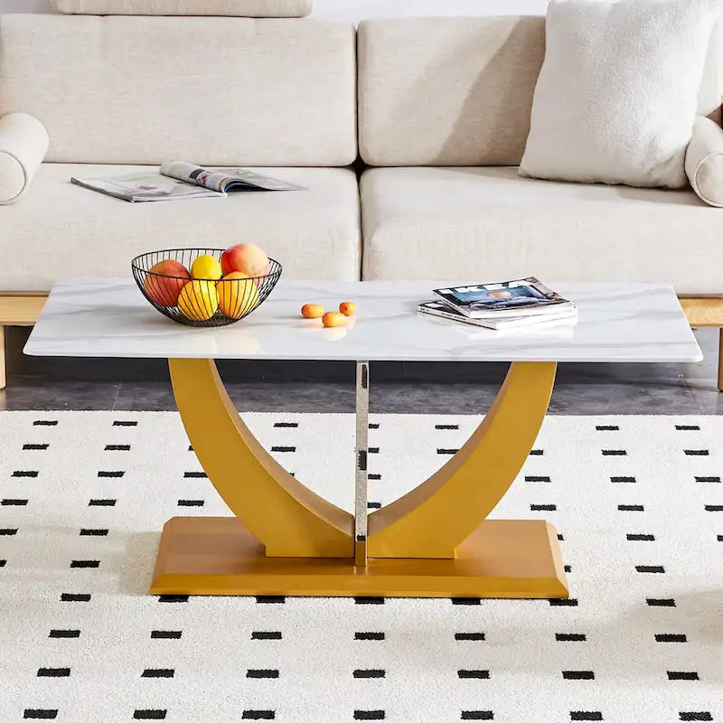 Table basse minimaliste en verre trempé