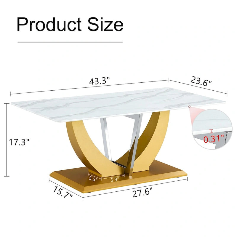 Table basse minimaliste en verre trempé
