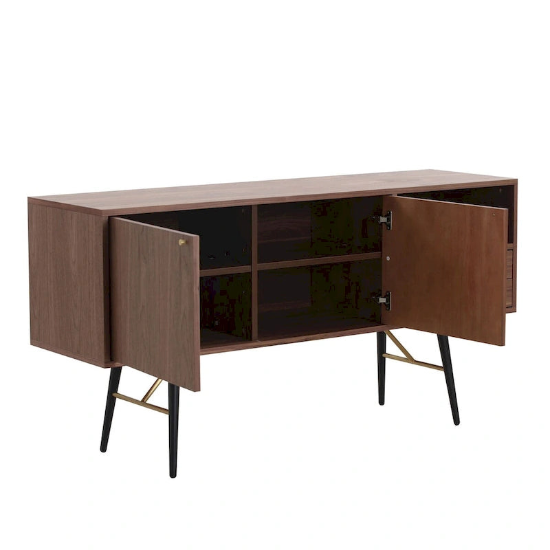 Buffet bahut moderne du milieu du siècle en noyer