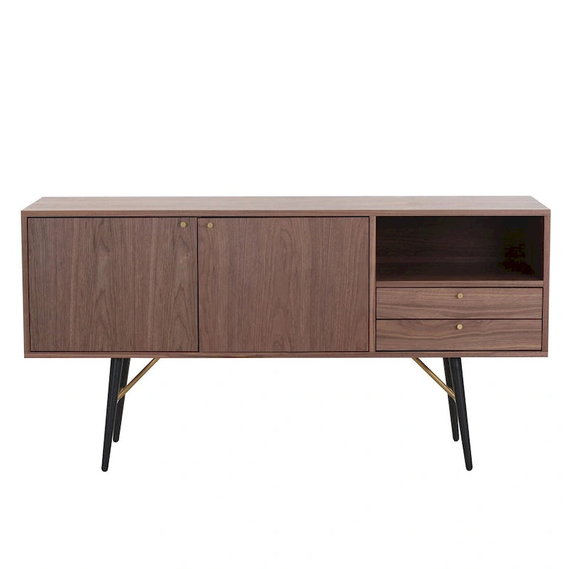 Buffet bahut moderne du milieu du siècle en noyer