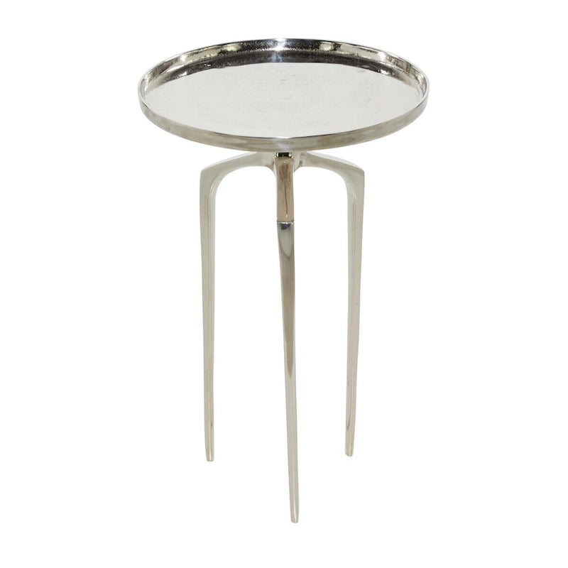 Table d'appoint ronde en métal avec plateau amovible et piètement trépied