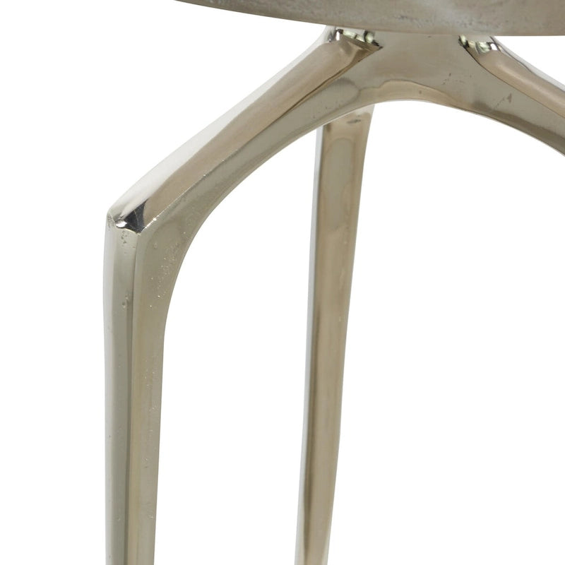 Table d'appoint ronde en métal avec plateau amovible et piètement trépied