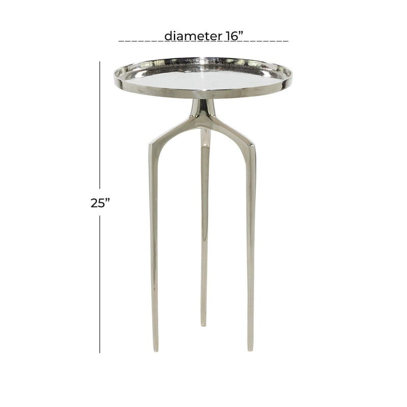 Table d'appoint ronde en métal avec plateau amovible et piètement trépied