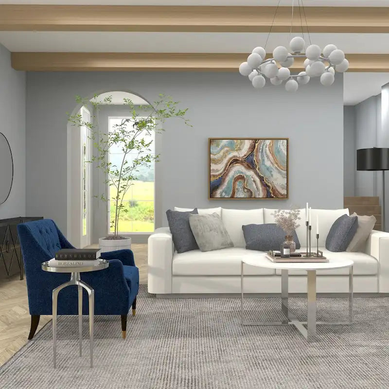Table d'appoint ronde en métal avec plateau amovible et piètement trépied