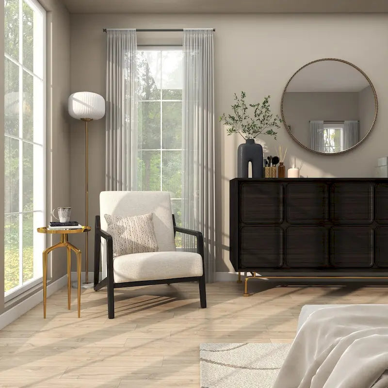 Table d'appoint ronde en métal avec plateau amovible et piètement trépied